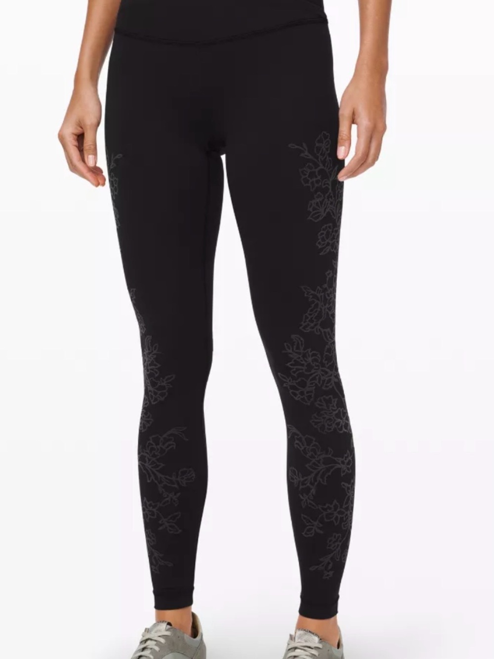 Lululemon Rare Always On Black Floral-Print Full length Leggings